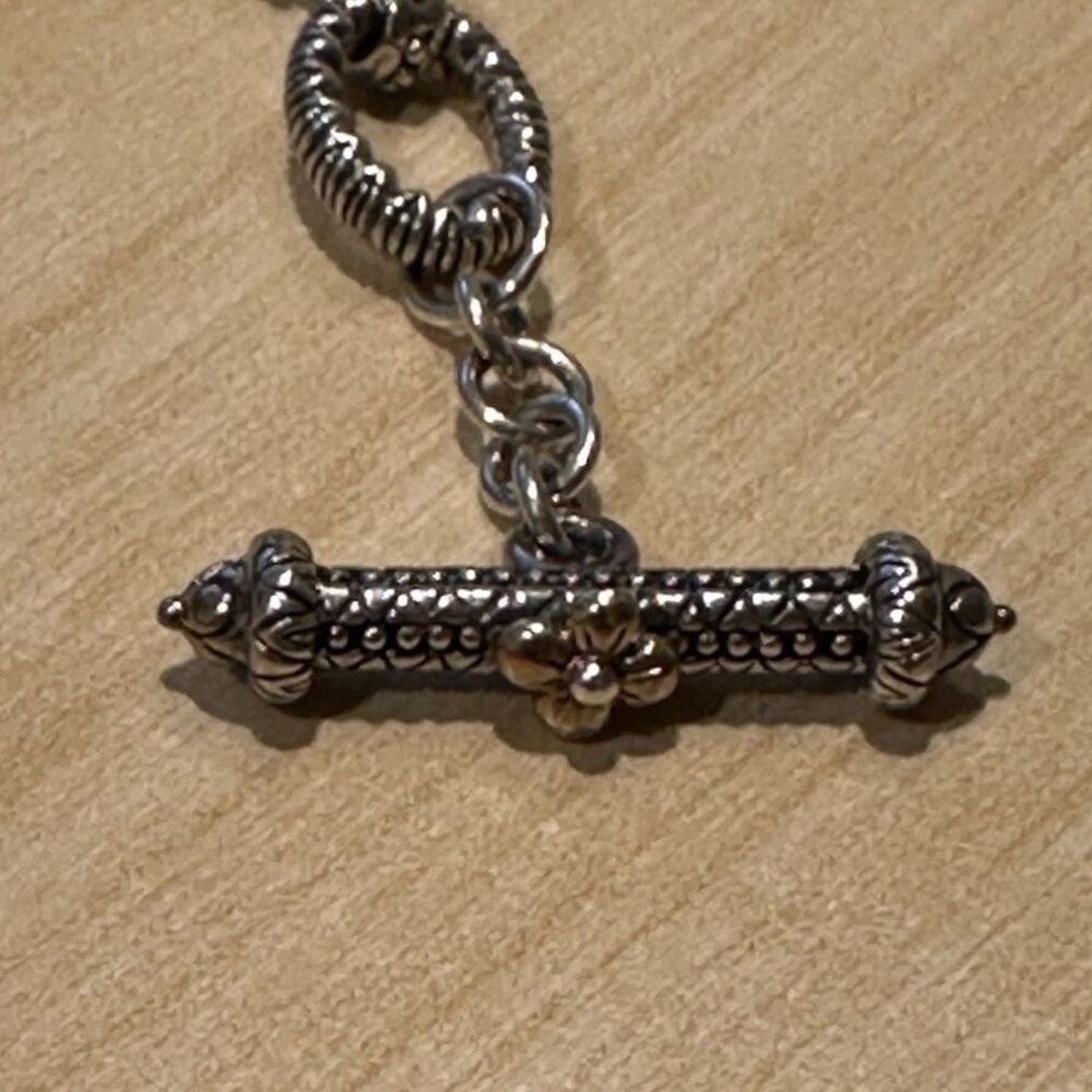 Barbara Bixby Sterling Silver 18K Yellow Gold Accent Chain Rolo Toggle Bracelet - Picture 2 of 2